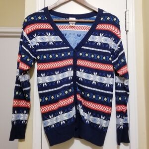 Hanna Andersson Girls Fairisle Cardigan Sweater Size 10